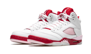 Nike Sko Air Jordan 5 Retro Hvid Lyserød Rød